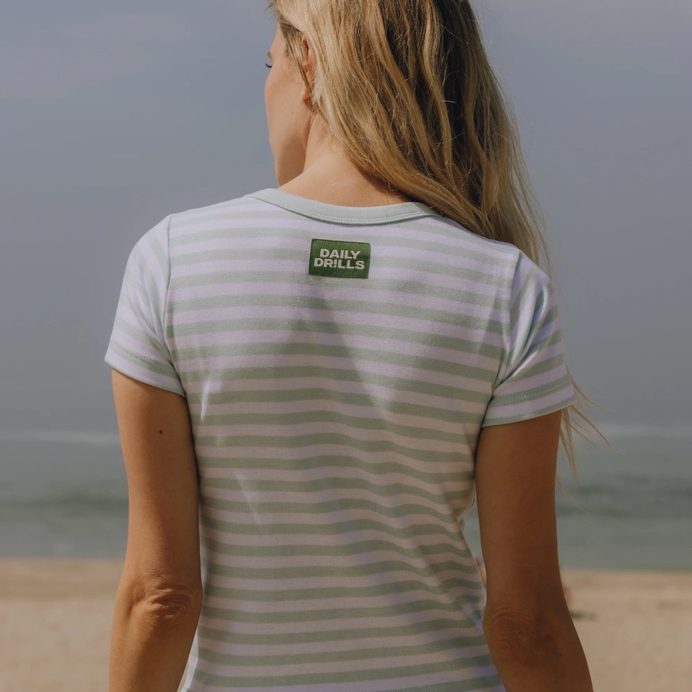 Daily Drills Pastel Striped Tee